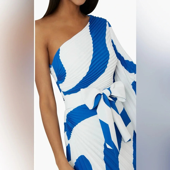 - MILLY Linden pleated one shoulder dress- size 0 $395 - Picture 12 of 16